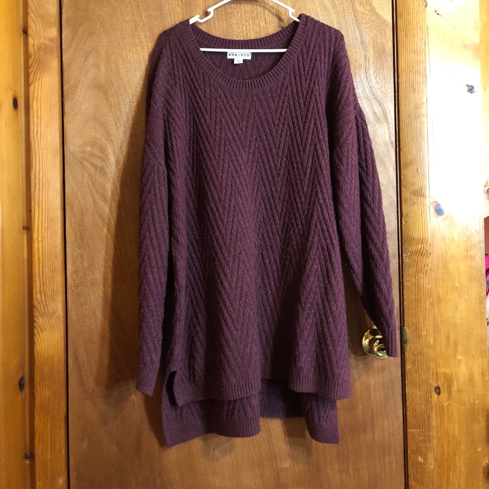 Oversized dark red sweater Ava and Viv